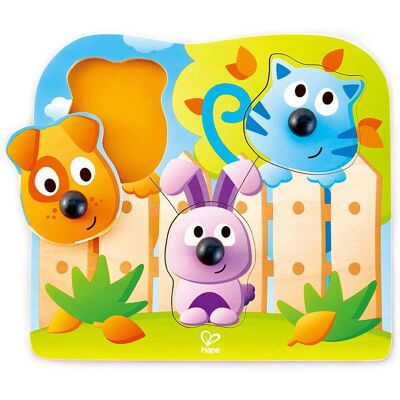 Hape Holz Tierpuzzle mit großen Knöpfen - Spielzeug ab 12 Monaten Hape Holz Tierpuzzle mit großen Knöpfen - Spielzeug ab 12 Monaten