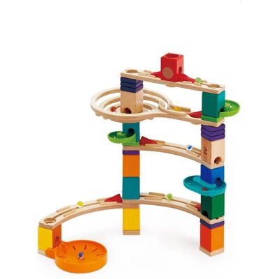 Hape Wooden Marble Run - 94 Pieces - STEM Development - Bunt - Marble Track Toy - Type Hape Wooden Marble Run - 94 Pieces - STEM Development - Bunt - Marble Track Toy - Type