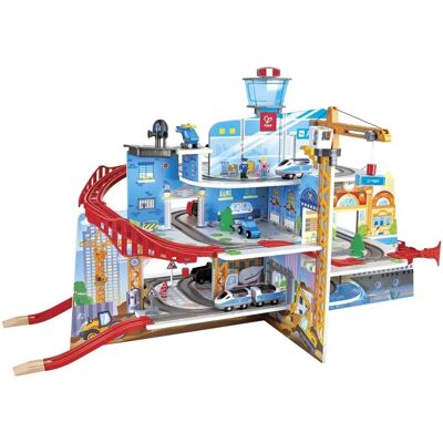 Zestaw Kolejowy Mega City od HAPE - Wielokolorowy - 114x65cm Zestaw Kolejowy Mega City od HAPE - Wielokolorowy - 114x65cm