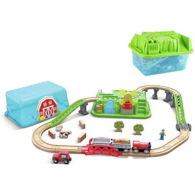 Hape Landstraßen Zug-Set - Holzbahn für Kinder Hape Landstraßen Zug-Set - Holzbahn für Kinder