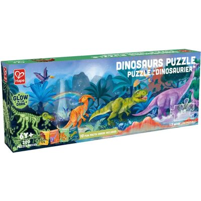 Puzzle de Dinosaure Hape - 150 x 30 cm - Phosphorescent 200 pièces Puzzle de Dinosaure Hape - 150 x 30 cm - Phosphorescent 200 pièces