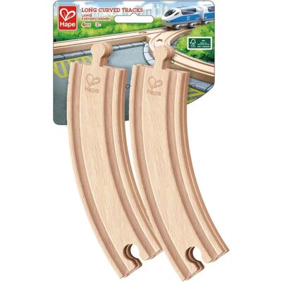 Binari curvi lunghi in legno Hape - 4 pezzi Binari curvi lunghi in legno Hape - 4 pezzi