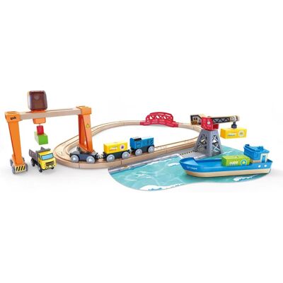 HAPE Port Grandma Rail Set 68.4 x 17.9 x 69 cm - Leksaksjärnväg HAPE Port Grandma Rail Set 68.4 x 17.9 x 69 cm - Leksaksjärnväg