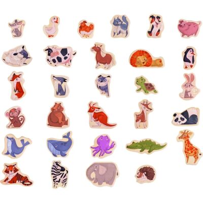 Aimant d'animaux en bois Hape - 30 pièces - Dès 2 ans - Jeu créatif d'animaux Aimant d'animaux en bois Hape - 30 pièces - Dès 2 ans - Jeu créatif d'animaux