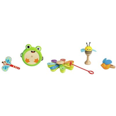 Hape Kit de Ritmo Natural Multicolor para Niños - Instrumentos de Percusión Hape Kit de Ritmo Natural Multicolor para Niños - Instrumentos de Percusión