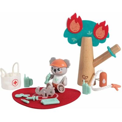 Set di Gioco dei Vigili del Fuoco nel Bosco - Giocattolo in Legno Set di Gioco dei Vigili del Fuoco nel Bosco - Giocattolo in Legno