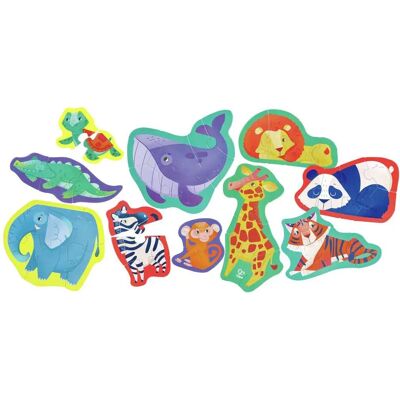 Hape Puzzle Amis de la Jungle - Puzzle pour Enfants (18-36 mois) - Puzzle Hape Puzzle Amis de la Jungle - Puzzle pour Enfants (18-36 mois) - Puzzle