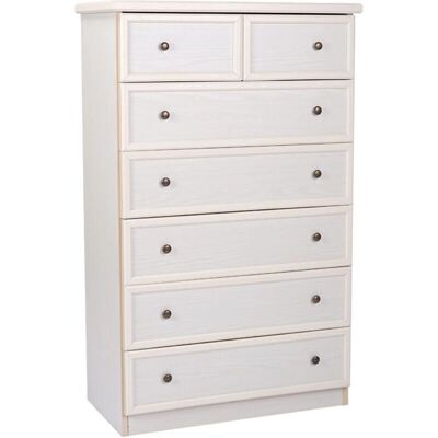 Liberoshopping Comò in Legno Bianco con 6 Cassetti - Comò Liberoshopping Comò in Legno Bianco con 6 Cassetti - Comò