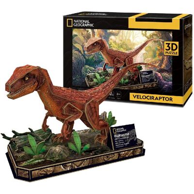 CubicFun Velociraptor 63 stuks - Dinosaurus Puzzel CubicFun Velociraptor 63 stuks - Dinosaurus Puzzel