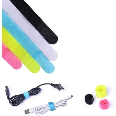 Fita de tecido multicolorida Avantree OTHR-VELC-01 - Abraçadeira de cabos Fita de tecido multicolorida Avantree OTHR-VELC-01 - Abraçadeira de cabos
