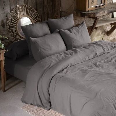 Housse De Rêve - Granit - Anthracite - 200x200 cm - duvet cover - Publicité Housse De Rêve - Granit - Anthracite - 200x200 cm - duvet cover - Publicité