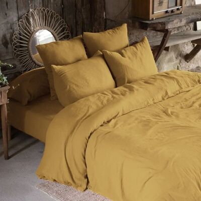 Housse De Rêve - Safran - Jaune - 200x200 cm - housse de couette - Publicité Housse De Rêve - Safran - Jaune - 200x200 cm - housse de couette - Publicité