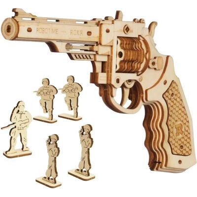 Robotime Rokr 3D Dřevěné Puzzle Revolver Corsac M60 - Puzzle Robotime Rokr 3D Dřevěné Puzzle Revolver Corsac M60 - Puzzle