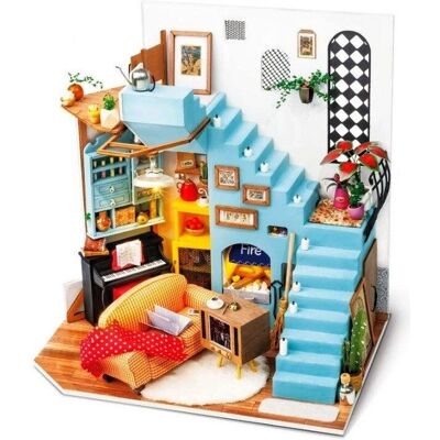 Miniaturowy dom w stylu śródziemnomorskim od Robotime Joy - Model pokoju DIY Miniaturowy dom w stylu śródziemnomorskim od Robotime Joy - Model pokoju DIY