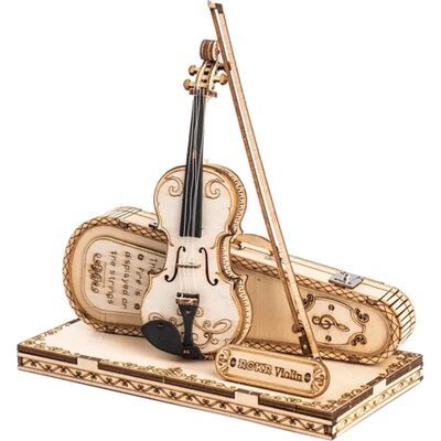 Rompecabezas de madera 3D de violín Robotime - Instrumento musical - Modelo Rompecabezas de madera 3D de violín Robotime - Instrumento musical - Modelo