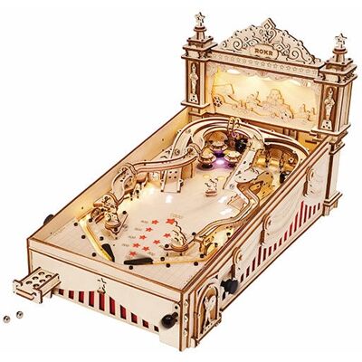 Puzzle Robotime EG01 - 3D Drewniana Maszyna do Pinballa - Styl Vintage Puzzle Robotime EG01 - 3D Drewniana Maszyna do Pinballa - Styl Vintage