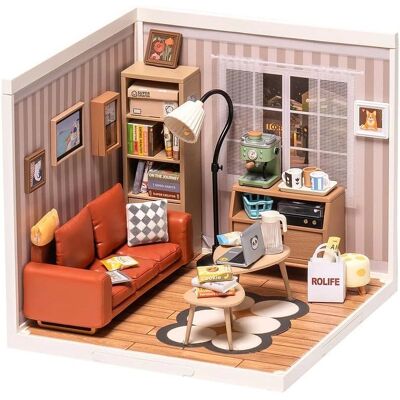Robotime DIY 3D Miniaturhaus Cozy Living Lounge - Modellset Robotime DIY 3D Miniaturhaus Cozy Living Lounge - Modellset
