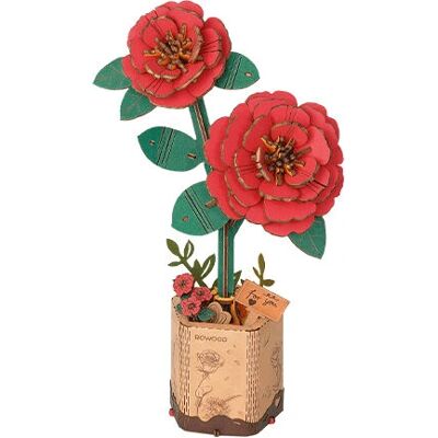 Robotime Maquette Camélia rose - Puzzle - Publicité Robotime Maquette Camélia rose - Puzzle - Publicité