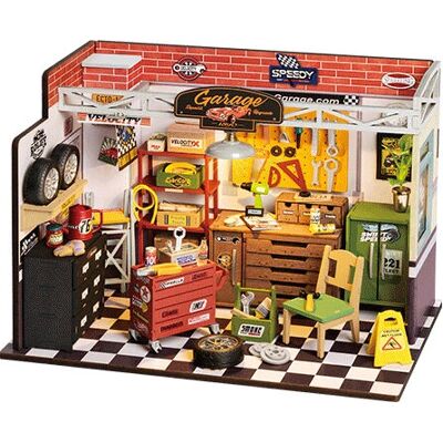Robotime Rolife Garage Workshop - 3D Puzzle 157 St - DIY Miniaturhaus - Kreativ Robotime Rolife Garage Workshop - 3D Puzzle 157 St - DIY Miniaturhaus - Kreativ