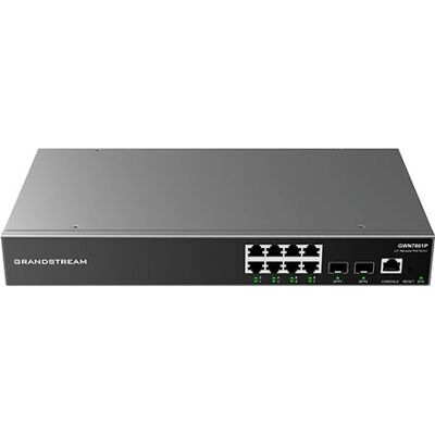 Administreret netværksswitch Grandstream GWN7801P - 8 Gigabit-porte, 2 SFP, PoE Administreret netværksswitch Grandstream GWN7801P - 8 Gigabit-porte, 2 SFP, PoE