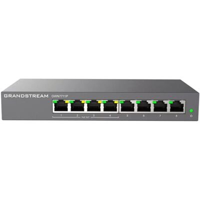 Grandstream GWN7711P Layer 2 Managed Switch - 8 PoE-porte - Desktop Grandstream GWN7711P Layer 2 Managed Switch - 8 PoE-porte - Desktop