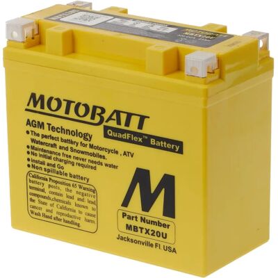 MotoBatt MBTX20U 12V Battery - 4 Poles - 22Ah - Harley Davidson MotoBatt MBTX20U 12V Battery - 4 Poles - 22Ah - Harley Davidson