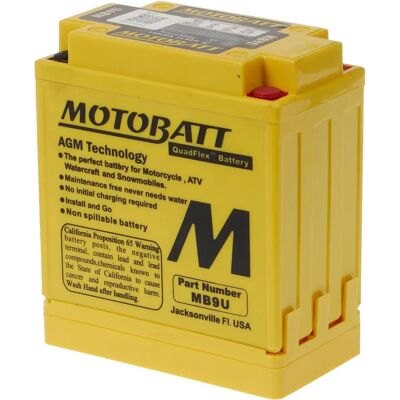 Motobatt MB9U Yellow AGM Motorcycle Battery - 4 Poles Motobatt MB9U Yellow AGM Motorcycle Battery - 4 Poles