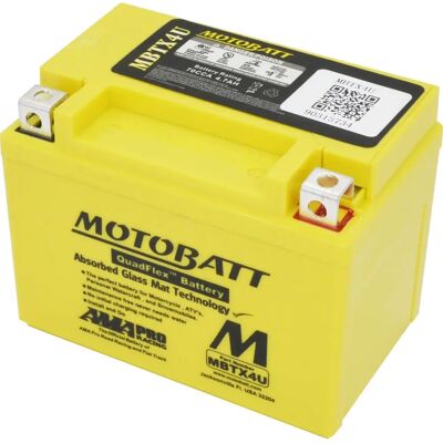 Motobatt MBTX4U Motorcycle Battery - 2 Poles, Yellow - Motorcycle Battery Motobatt MBTX4U Motorcycle Battery - 2 Poles, Yellow - Motorcycle Battery