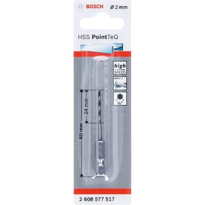 Bosch Profi-Bohrer - 2mm Sechskant - Hochgeschwindigkeitsmetallbohren Bosch Profi-Bohrer - 2mm Sechskant - Hochgeschwindigkeitsmetallbohren