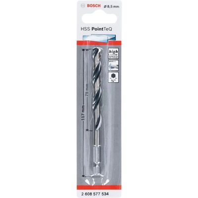 Bosch Modell 2608577534 Sechskantbohrer - Metall, 8,5mm, 75mm Länge - Bohrer Bosch Modell 2608577534 Sechskantbohrer - Metall, 8,5mm, 75mm Länge - Bohrer