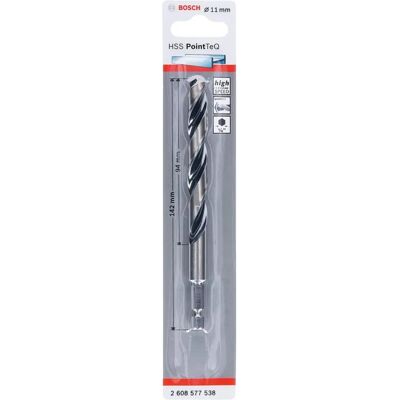 Bosch Drill Bit 11mm HSS PointTeQ Hex - Metal Fast Drilling Bosch Drill Bit 11mm HSS PointTeQ Hex - Metal Fast Drilling