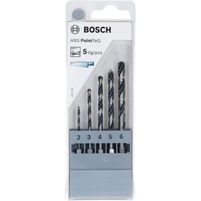 Set de burghie helicoidale Bosch HSS PointTeQ - Metal - 5 bucăți Set de burghie helicoidale Bosch HSS PointTeQ - Metal - 5 bucăți