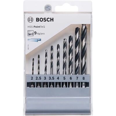 Set de 9 burghie din metal PointTeQ - 2 până la 8 mm Set de 9 burghie din metal PointTeQ - 2 până la 8 mm