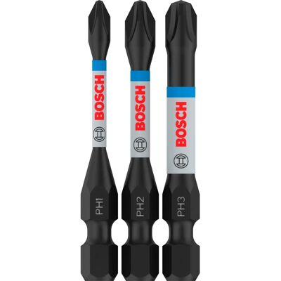Bosch Impact Bit Set - Phillips, 3 pcs, 50mm, Impact Resistant Bosch Impact Bit Set - Phillips, 3 pcs, 50mm, Impact Resistant