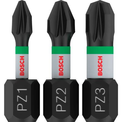 Bits de Contrôle Impact Bosch - Résistants, 3 pièces - Publicité Bits de Contrôle Impact Bosch - Résistants, 3 pièces - Publicité