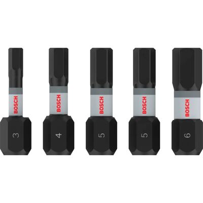 Bosch Impact Screwdriver Bits - H3, H4, H5, H6, 25mm, 5pcs Bosch Impact Screwdriver Bits - H3, H4, H5, H6, 25mm, 5pcs