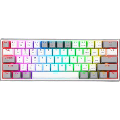 Bezprzewodowa Mechaniczna Klawiatura Gamingowa Redragon K616 - RGB, Szara/Biała Bezprzewodowa Mechaniczna Klawiatura Gamingowa Redragon K616 - RGB, Szara/Biała
