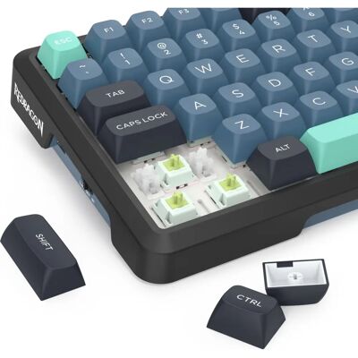 Klawiatura Redragon K724GBG-RGB-PRO Behemoth - Szara, Niebieska - Klawiatura gamingowa Klawiatura Redragon K724GBG-RGB-PRO Behemoth - Szara, Niebieska - Klawiatura gamingowa