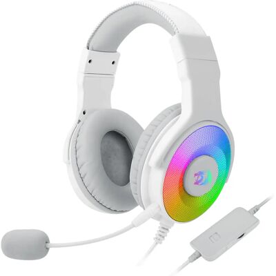 Auriculares Redragon H350W-RGB - Virtual 7.1 RGB, Con cable, Blanco Auriculares Redragon H350W-RGB - Virtual 7.1 RGB, Con cable, Blanco