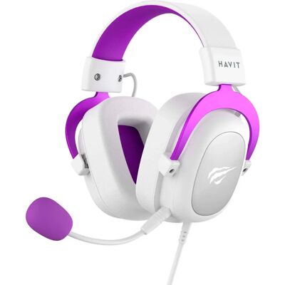 Havit H2002d Kabelgebunden Gaming-Headset - Over-Ear, Lila & Weiß Havit H2002d Kabelgebunden Gaming-Headset - Over-Ear, Lila & Weiß
