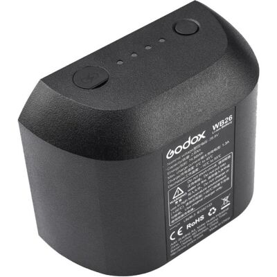 Godox WB26 Batterie - Kompatibel mit AD600Pro - Schwarz Godox WB26 Batterie - Kompatibel mit AD600Pro - Schwarz