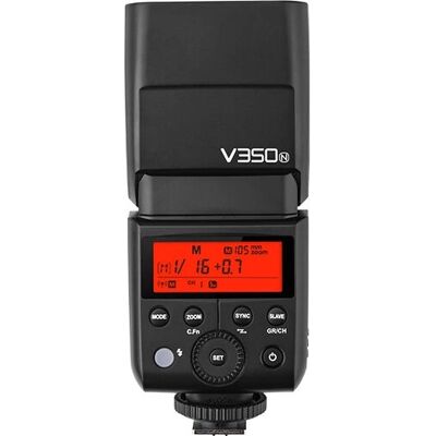 Godox V350N Flash para câmera - Compacto, compatível Nikon, Preto Godox V350N Flash para câmera - Compacto, compatível Nikon, Preto