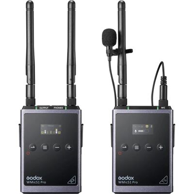 Godox Kabelloses Lavalier-Mikrofon-Set - Pro Kit, 100m, Metall, OLED Godox Kabelloses Lavalier-Mikrofon-Set - Pro Kit, 100m, Metall, OLED
