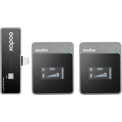 Godox MoveLink LT2 Kit de Micrófono Inalámbrico - Lightning para iOS | 2+1 Godox MoveLink LT2 Kit de Micrófono Inalámbrico - Lightning para iOS | 2+1