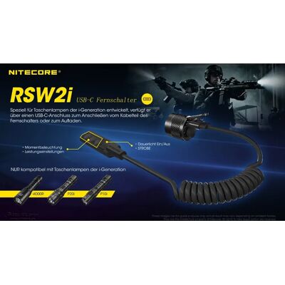 Interrupteur RSW2i pour lampes de la série i Nitecore Interrupteur RSW2i pour lampes de la série i Nitecore