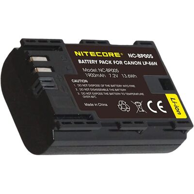 Batería de cámara Nitecore LP-E6N 1900mAh - Alimentación para cámaras Batería de cámara Nitecore LP-E6N 1900mAh - Alimentación para cámaras
