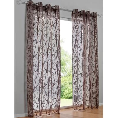 Heine Home Braune Gardine - Universalzugband, Ösen - 145cm x 140cm - Gardinen Heine Home Braune Gardine - Universalzugband, Ösen - 145cm x 140cm - Gardinen
