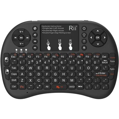 Teclado sem fio BigBuy com touchpad - Bluetooth Preto - Inglês Teclado sem fio BigBuy com touchpad - Bluetooth Preto - Inglês
