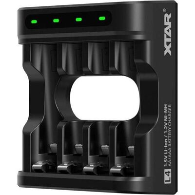 Chargeur XTAR L4 - Supporte batteries AA/AAA 1,5V/1,2V - Publicité Chargeur XTAR L4 - Supporte batteries AA/AAA 1,5V/1,2V - Publicité