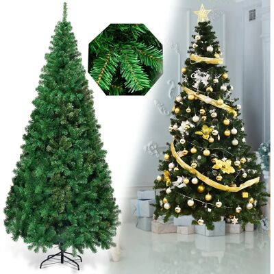 Costway Kerstboom Kunstkerstboom met Metalen Voet 150-240cm Groen - Kerstboom Costway Kerstboom Kunstkerstboom met Metalen Voet 150-240cm Groen - Kerstboom